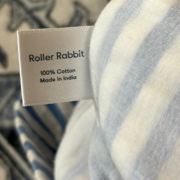 Roller Rabbit Emani Wide Leg Crop Pants Blue & White Striped Women’s Sz M Cotton - Picture 7 of 8